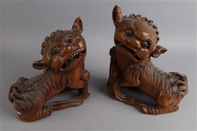 Paar Fo Löwen, - Asiatische Kunst