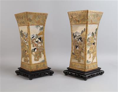 Paar Satsuma Vasen, - Asiatische Kunst