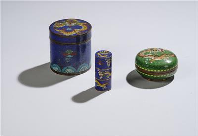 3 Cloisonné Boxes, - Asijské umění