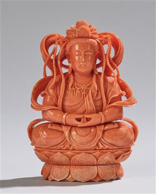 Buddha auf Lotussockel, 20. Jh., - Asiatische Kunst