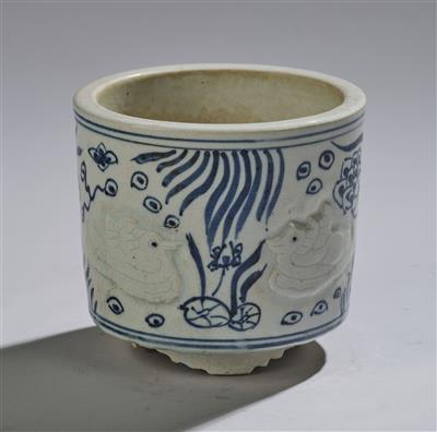 A Small Blue and White Pot, Korea, 20th Century, - Asian Art