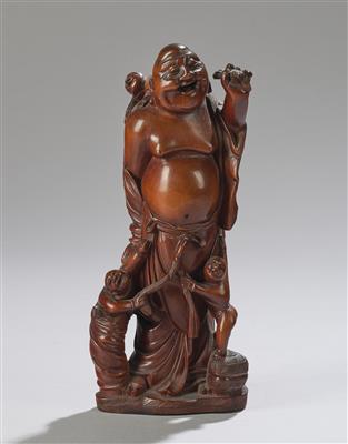A Laughing Budai with Children, China, Late Qing Dynasty/RepublicPeriod, - Asijské umění