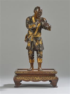 A Man with Pipe (Kiseru), Signed Miyao, - Arte Asiatica
