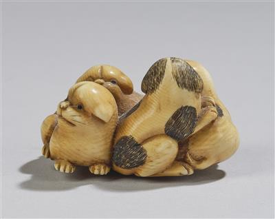 A Netsuke of Four Puppies, Japan, 19th Century, - Arte Asiatica