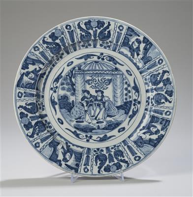 Blau-weißer Teller, China, 18. Jh., - Asian Art