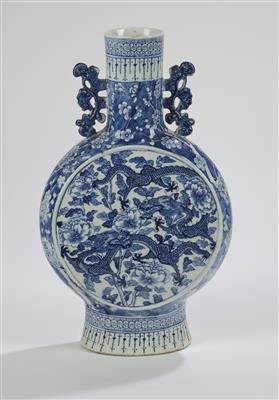 Große blau-weiße Moonflask, China, 19. Jh., - Arte Asiatica