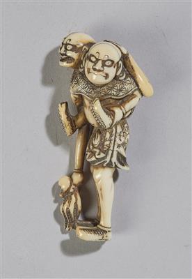 Netsuke des ashinaga und tenaga, Japan, 19. Jh., - Asiatische Kunst