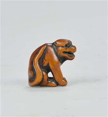 Netsuke eines sitzenden Tigers, Japan, Edo Zeit, 19. Jh., - Arte Asiatica