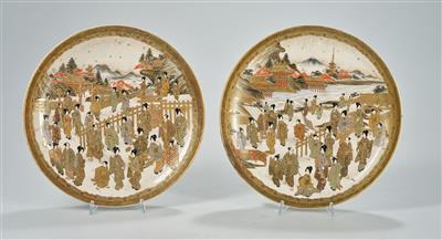 Paar Satsuma Teller, Japan, Gyokuzan, Meiji Zeit, (1868-1912), - Asian Art