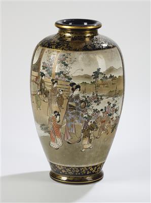 Satsuma Vase, Japan, Meiji Zeit, signiert Bankozan, - Arte Asiatica