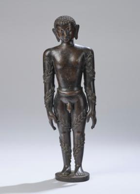 Bronze Jain Figur des Bahubali, Indien 19. Jh. oder früher, - Arte Asiatica