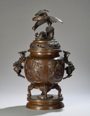 Bronze Koro, Japan, Meiji Zeit (1868-1912), - Arte Asiatica