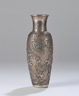 Chinesische Export Silber Vase, Shao Ji, späte Qing Dynastie/Republik Periode, - Asijské umění
