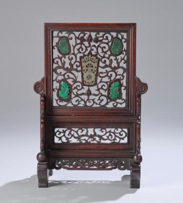 Kleiner Tischstellschirm, China, späte Qing Dynastie/ Republik Periode, - Asijské umění