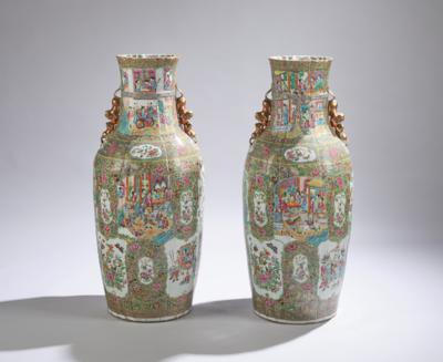 Paar Famille rose Bodenvasen, China, 19. Jh., - Asian Art