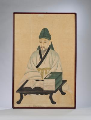 China, 20. Jh., Portrait in der Art der Ahnenportraits, - Asian Art