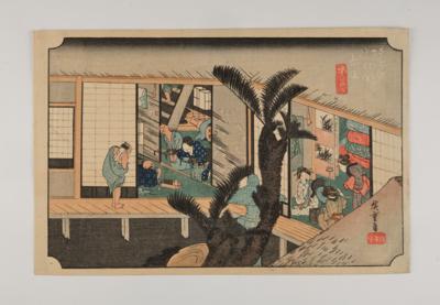 Drei japanische Farbholzschnitte, a) Utagawa Hiroshige (1797-1858), - Asijské umění