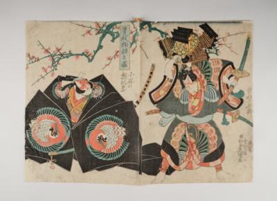 Drei japanische Farbholzschnitte: Utagawa Kunisada I (Honjo, Edo 1786-1865 Edo), - Asiatische Kunst