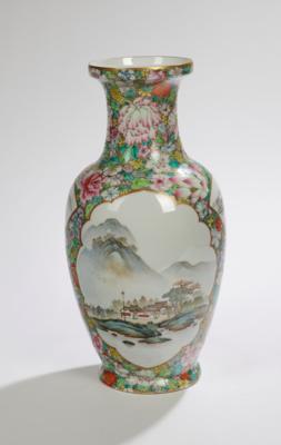 Famille rose Vase, Marke Jing de Zheng zhi, 20. Jh., - Asiatische Kunst