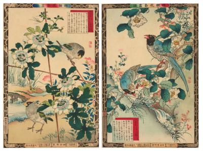 Japan, Meiji-Periode, zwei Farbholzschnitte: - Asiatische Kunst