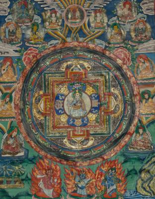 Mandala des Padmasambhava, Tibet, 20. Jh., - Asiatische Kunst