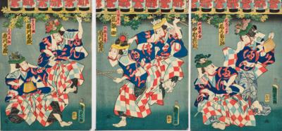 Utagawa Kunisada II (Kunimas III, Toyokuni IV), Japan 1823-1880, Triptychon, - Arte Asiatica