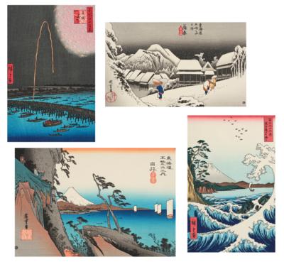 Vier Nachschnitte 20. Jh. Utagawa Hiroshige (1797-1858), - Arte Asiatica