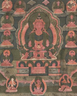 Thangka des Amitayus, Tibet, 19. Jh., - Asiatische Kunst