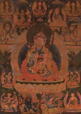Thangka des Padmasambhava, Tibet, 19. Jh., - Asiatische Kunst