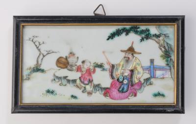 Drei kleine Porzellanbilder, China, 19. Jh., - Asian Art