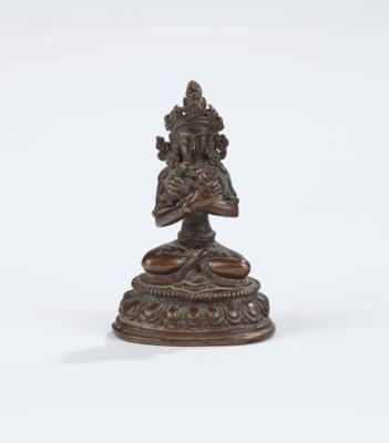 Kleine Bronzefigur des Vajrasattva, Tibet, 18. Jh., - Asijské umění