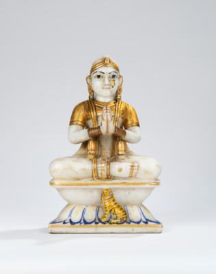 Marmorfigur der sitzenden Parvati, Indien, 19./20. Jh., - Asiatische Kunst