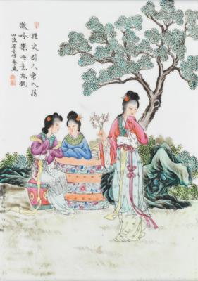 Porzellanbild, China, späte Qing Dynastie/Republik Periode, - Asijské umění
