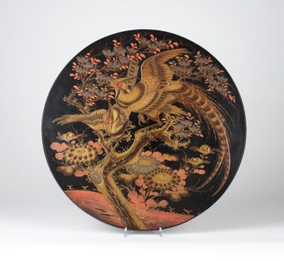 Runde Lackplatte, Japan, Meiji Periode, - Asiatische Kunst