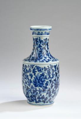 Blau-weiße Vase, China, Qing Dynastie, - Arte Asiatica
