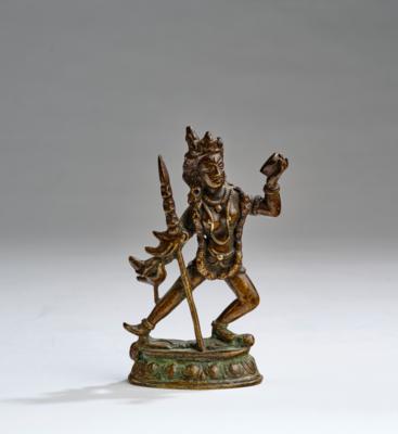 Bronzefigur der Dakini, Tibet, 19. Jh., - Asiatische Kunst