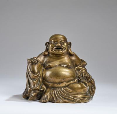 Bronzefigur des Budai, China, Qing Dynastie, - Asian Art