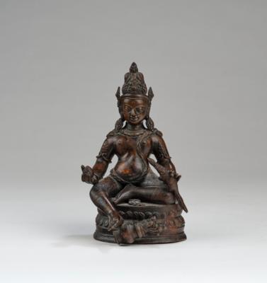 Bronzefigur des Jambhala, Tibet, 19./20. Jh., - Asiatische Kunst