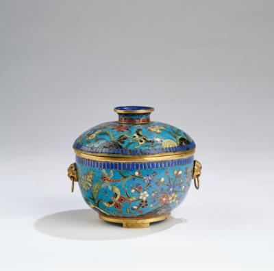 Cloisonné Schale mit Deckel, China, 19. Jh., - Arte Asiatica