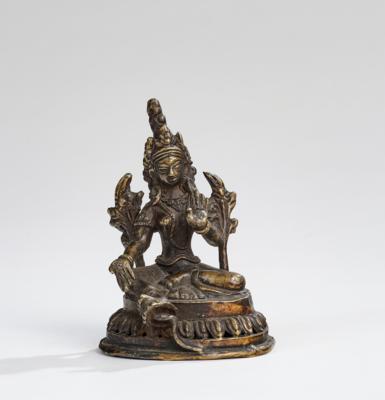 Bronzefigur der Shyama Tara, Tibet, 18./19. Jh., - Asiatische Kunst