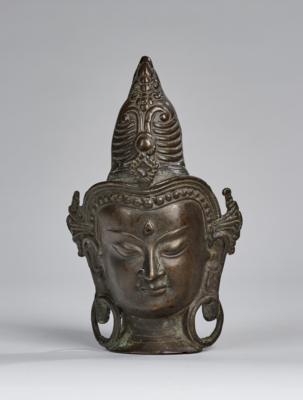 Kopf eines Bodhisattva, Tibet 19. Jh., - Asiatische Kunst