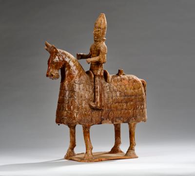 Pferd mit Reiter, China, Nördliche Wei Dynastie (386-534), - Asiatische Kunst