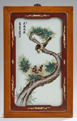 Porzellanbild, China, Republik Periode, signiert Liu Yucen. datiert 1920, - Asiatische Kunst