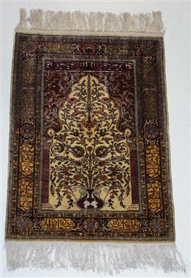 Hereke Seide ca. 97 x 69 cm, - Teppiche für  Einrichter und Sammler