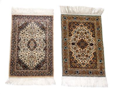 Seidenteppich Paar, - Teppiche für Einrichter und Sammler