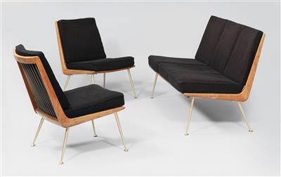A “Boomerang” group consisting of a sofa and two chairs, designed by Hans Mitzlaff & Albrecht Lange - Design