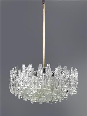 A large “Ice Glass” chandelier, J. T. Kalmar - Design