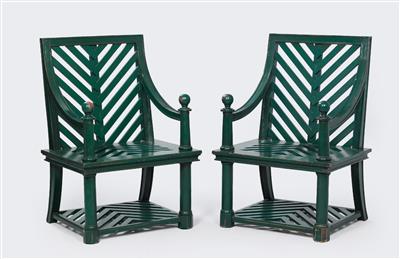 A pair of outdoor chairs, Emilio Terry - Design