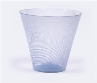 A “Mezza filigrana” beaker vase, designed by Carlo Scarpa, - Design