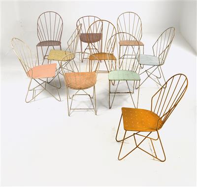 A set of ten “Auersperg” chairs, designed by Oskar  Wladar and Viktor Mödelhammer, - Design